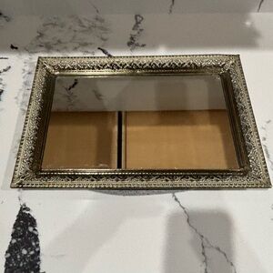 Elegant Rectangular Silver Mirror vanityTray/picture frame